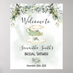 Välkomstte Shower Eukalyptus saftig grön skylt