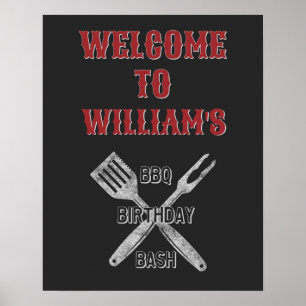 Välkomsttecken för 16 x 20-Födelsedagsfestens bakg Poster