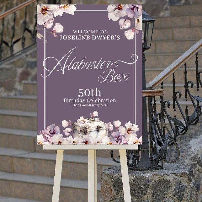 Välkomsttecken för Alabaster Box-födelsedag Poster (Skapare uppladdad)