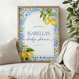 Välkomsttecken för Amalfi Kusten Lemon Baby Shower Poster