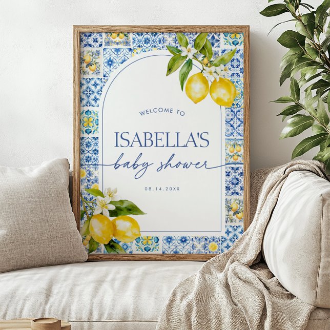 Välkomsttecken för Amalfi Kusten Lemon Baby Shower Poster (Skapare uppladdad)