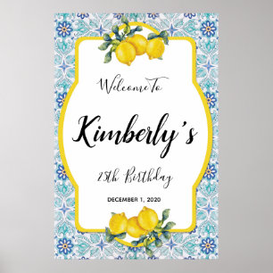 Välkomsttecken för Amalfi Kusten Temaparty Poster