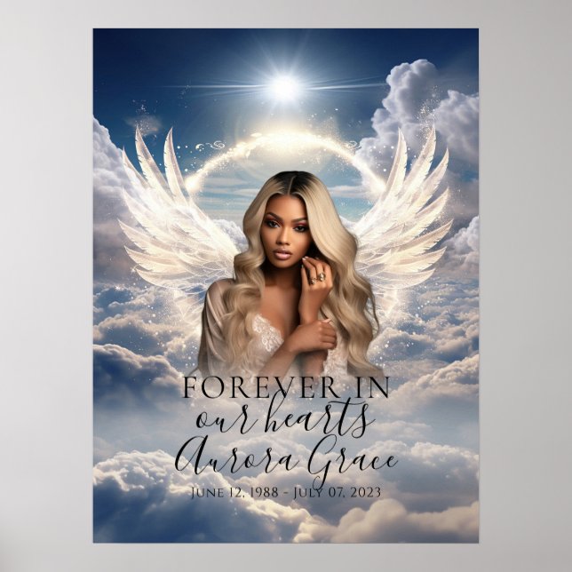 Välkomsttecken för Angelic Embrace Memorial Poster (Framsidan)