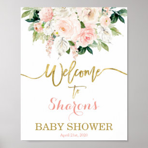 Välkomsttecken för Anthurium Baby Shower Girl Poster