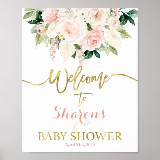 Välkomsttecken för Anthurium Baby Shower Poster (Framsidan)