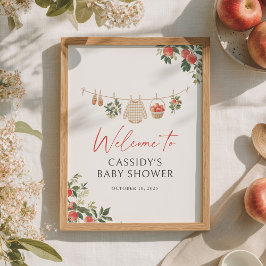 Välkomsttecken för Apple Fall Baby Shower Poster