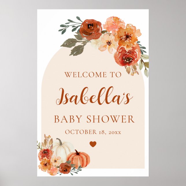 Välkomsttecken för Arch Boho Little Pumpkin Baby S Poster (Framsidan)