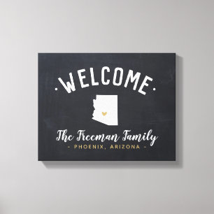 Välkomsttecken för Arizona Family Monogram Canvastryck