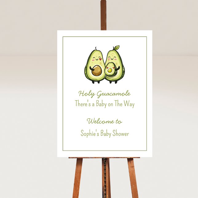 Välkomsttecken för Avocado Baby Shower Poster (Avocado Baby Shower Party Sign)