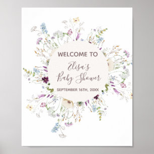 Välkomsttecken för babyduschar i WildFlowers Baby Poster