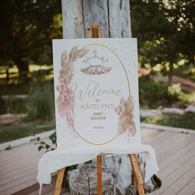 Välkomsttecken för Ballerina Tutu Baby Shower Poster (Skapare uppladdad)