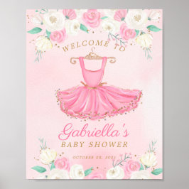 Välkomsttecken för Ballerina Tutu Baby Shower Poster