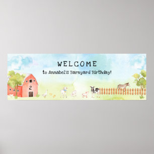 Välkomsttecken för Barnyard Födelsedagsfest Poster