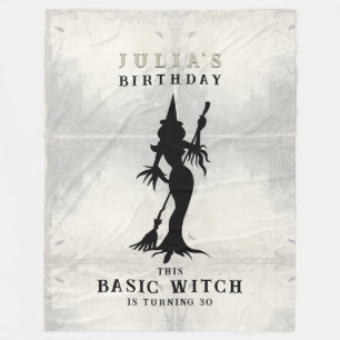 Välkomsttecken för Basic Witch Halloween Födelseda Fleecefilt