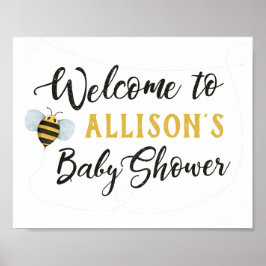 Välkomsttecken för Bee Baby Shower Poster