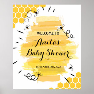 Välkomsttecken för Bee Baby Shower Poster