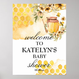 Välkomsttecken för Bee Baby Shower Poster