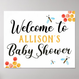Välkomsttecken för Bee Baby Shower Poster