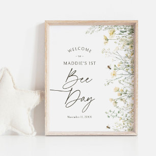 Välkomsttecken för Bee Wildbloms födelsedag Poster