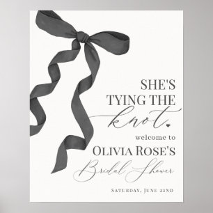 Välkomsttecken för Black Coquette Bow Möhippa Poster