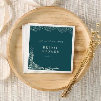 Välkomsttecken för blommigt bröllop-möhippa pappersservett