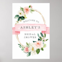 Välkomsttecken för Blommigt Shower Poster