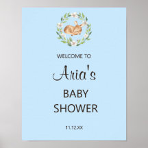 Välkomsttecken för blommigt Sleeping Hjort Boy Sho