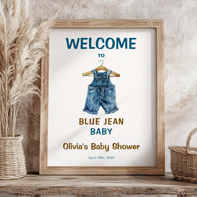 Välkomsttecken för Blue Jean Baby Shower Poster (Skapare uppladdad)