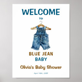 Välkomsttecken för Blue Jean Baby Shower Poster