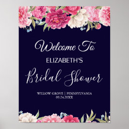 Välkomsttecken för Blue Peony Möhippa Poster