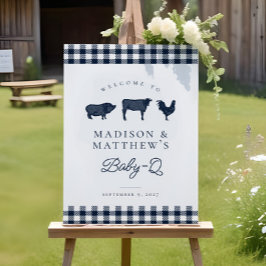 Välkomsttecken för Blue Play Rustic Baby Shower BB Poster
