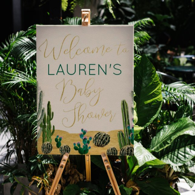 Välkomsttecken för Boho Cactus Baby Shower Poster (Skapare uppladdad)