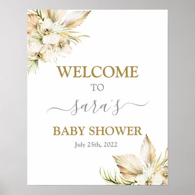 Välkomsttecken för Boho Desert Baby Shower Girl Poster (Framsidan)