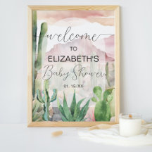 Välkomsttecken för Boho Desert Nature Cactus Baby 