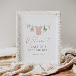 Välkomsttecken för Boho Girl Barnkläder Baby Showe Poster