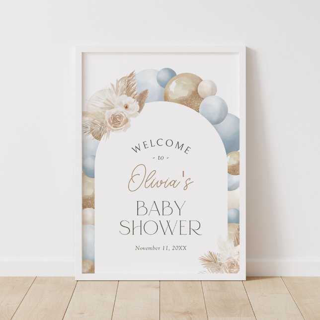 Välkomsttecken för Boho Pampas Grass Arch Baby Sho Poster (Skapare uppladdad)