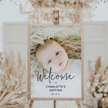 Välkomsttecken för Boho Photo Baptism