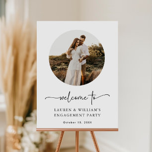 Välkomsttecken för Boho Photo Förlovningsfest Poster