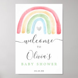Välkomsttecken för Boho Rainbow Baby Shower Poster