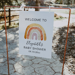Välkomsttecken för Boho Rainbow Baby Shower Poster