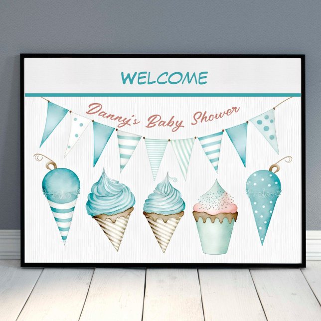Välkomsttecken för Boy Baby Shower Poster (Skapare uppladdad)