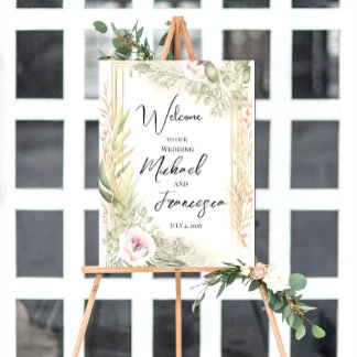 Välkomsttecken för bröllop poster