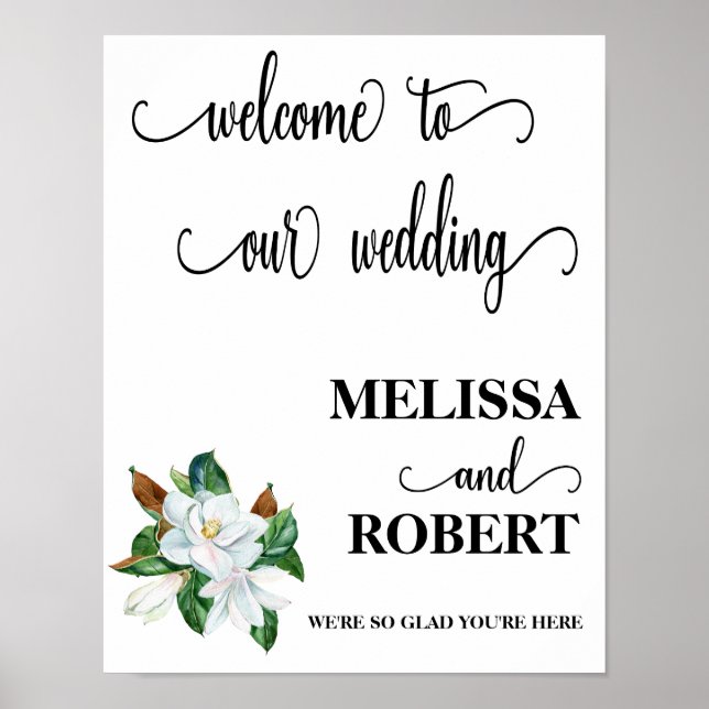 Välkomsttecken för bröllop poster (Framsidan)