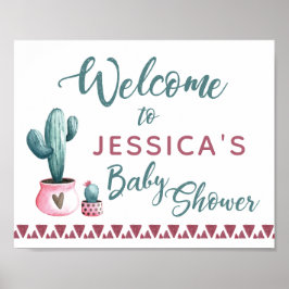 Välkomsttecken för Cactus Baby Shower Poster
