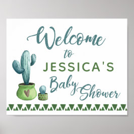 Välkomsttecken för Cactus Baby Shower Poster