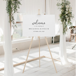 Välkomsttecken för Calligraphy Elegant Script Bröl Poster