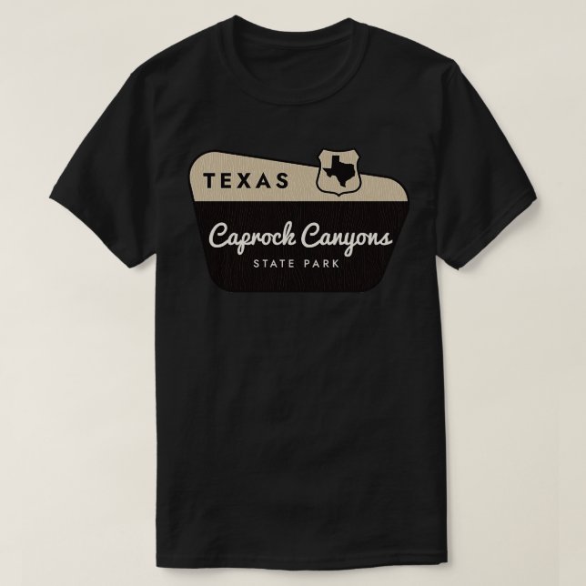 Välkomsttecken för Caprock Canyons State Park T Shirt (Design framsida)