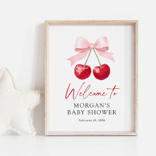 Välkomsttecken för Cherry Baby Shower Poster