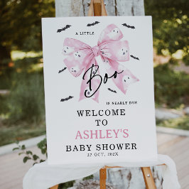 Välkomsttecken för Coquette Rosa Bow Boo Baby Show Fototryck