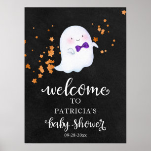 Välkomsttecken för Cute Ghost Halloween Baby Showe Poster